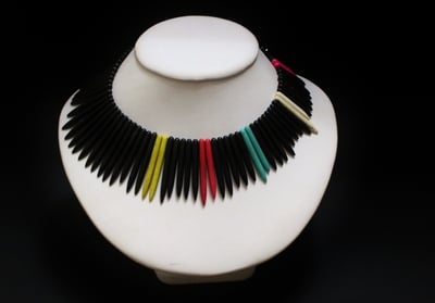 color block Spike necklace 