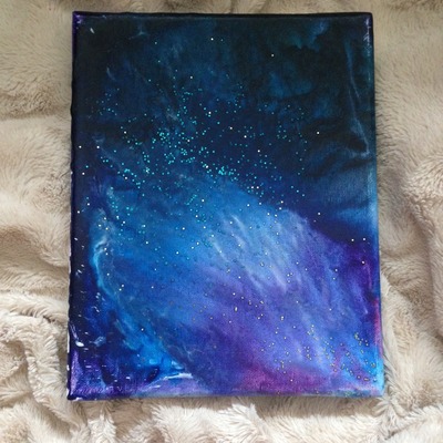 Glittered galaxy (8x10)