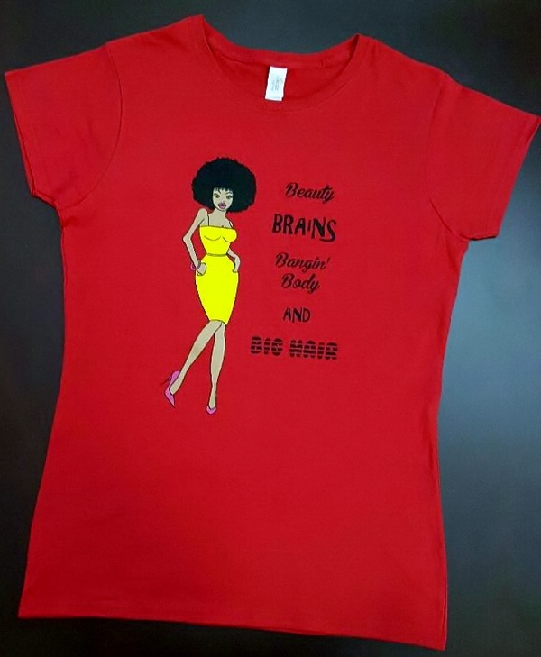 Red Beauty and Brains Natural Hair Shirt
