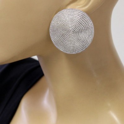 Textured disc earrings