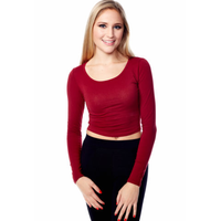 Maroon Basic 90s Crop Top - Thumbnail 1