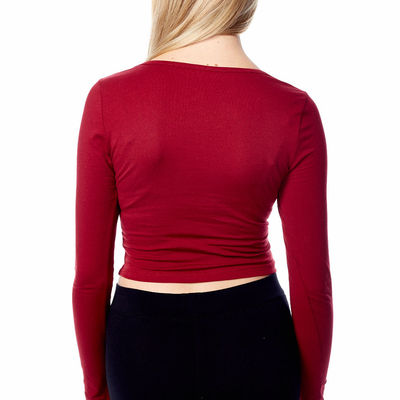 Maroon basic 90s crop top