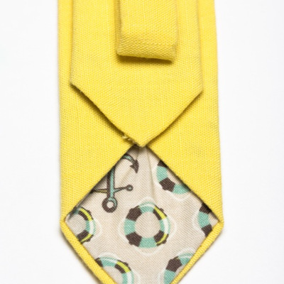 Yellow linen - neck tie 