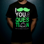 Mustache T Shirt (Black/ Neon Green)-1