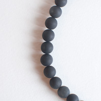 Black Lace Flower Necklace NL0877 - Thumbnail 2