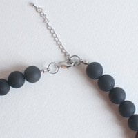 Black Lace Flower Necklace NL0877 - Thumbnail 4