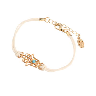 White hamsa rope bracelet