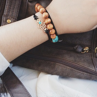 Black hamsa rope bracelet