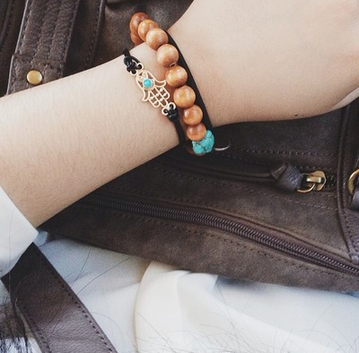 Black Hamsa Rope Bracelet