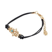 Black Hamsa Rope Bracelet - Thumbnail 1