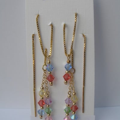 Pastel crystals - 2 hole - Thumbnail 5