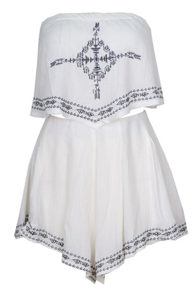 White Embroidery Bandana Bandeau Set