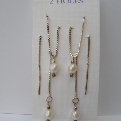 Freshwater pearl - 2 hole - Thumbnail 5