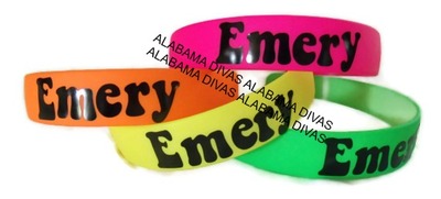 Neon headbands w/name set of 4