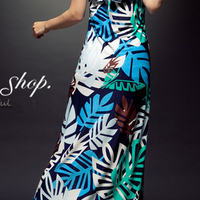 Tropical Island Prints Long Dress - Thumbnail 2