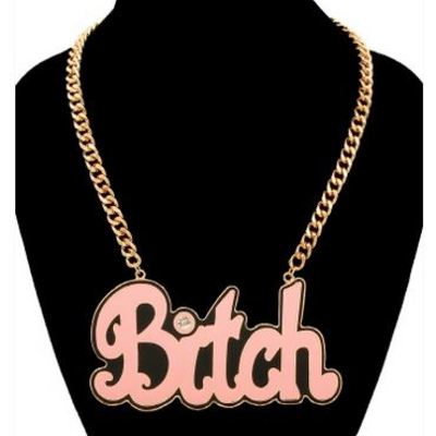Pink b*tch necklace