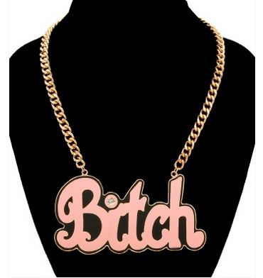 Pink b*tch necklace