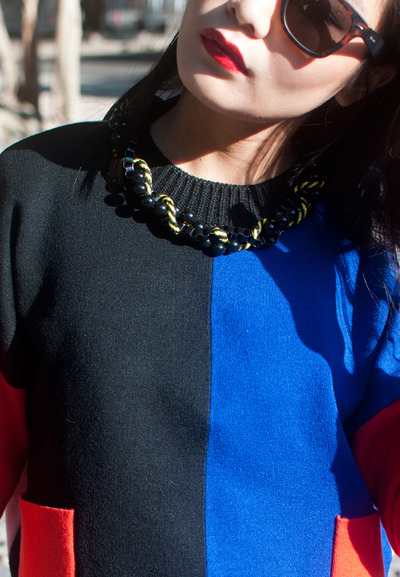 Black Link Collar Multi Strand Necklace, NL0622