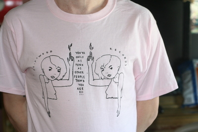 Driftwood record - you're only as punk as other people think you are t-shirt pink