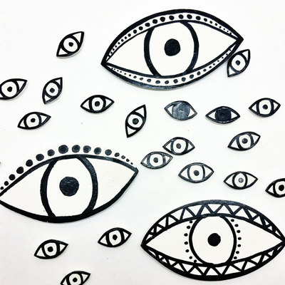 Evil eye stud earrings