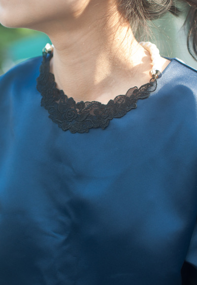 Black Lace Victorian Necklace NL0913