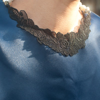 Black Lace Victorian Necklace NL0913 - Thumbnail 2