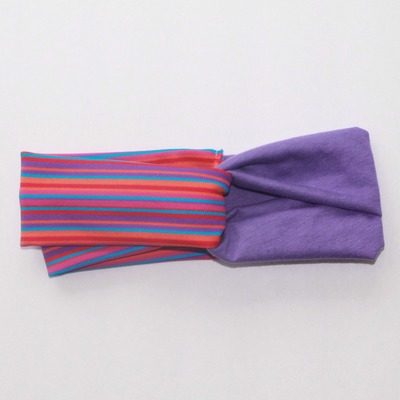 Purple & Color Stripes Twisted Turban