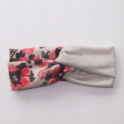 Roses & cream stripes twisted turban