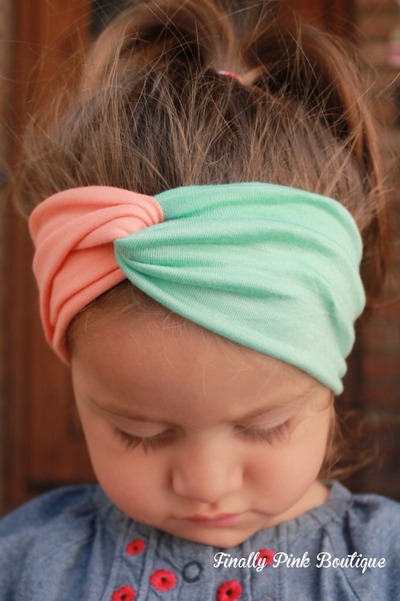 Peach & Mint Twisted Turban