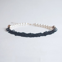 Black Lace Victorian Necklace NL0913 - Thumbnail 4