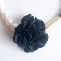 Silk Flower Statement Necklace NL0914 - Thumbnail 3