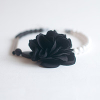 Japan Cotton Pearls Flower Necklace NL0911 - Thumbnail 3