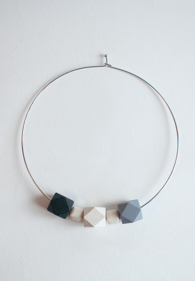 Wood Beads Collar Necklace NL0906