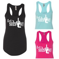 Let's Siesta Racerback Large, XL, XXL Woman's Graphic Tank - Thumbnail 3