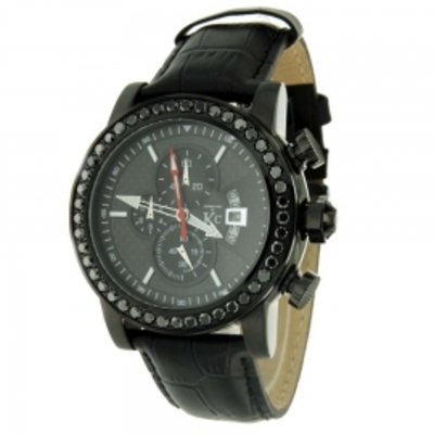 Techno com by kc mens 3.5ctw black diamond chronograph quartz watch wa005282