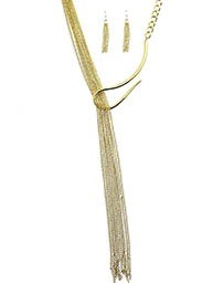 Chain Fringe Necklace Set