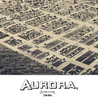 Aurora, Missouri in 1891 - Bird's Eye View Map, Aerial, Panorama, Vintage Map, Antique, Reproduction, Giclée, Fine Art, Wall Art, History - Thumbnail 2