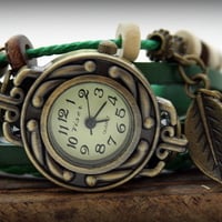 Retro vintage punk indie style genuine leather wrist watch - Thumbnail 2