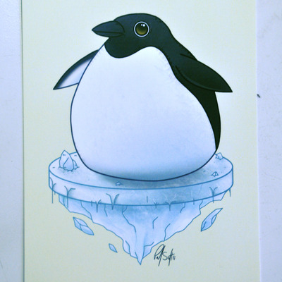 6" x 4" print - chubby penguin