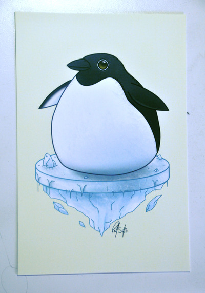 6" x 4" Print - Chubby Penguin