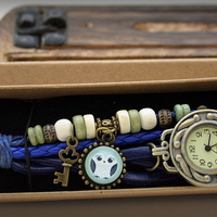 Retro vintage punk indie style genuine leather wrist watch - Thumbnail 3