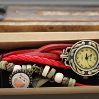 Retro vintage punk indie style genuine leather wrist watch - Thumbnail 2