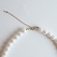 Felt Wood Pearl Necklace NL0887 - Thumbnail 4