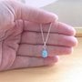 925 Blue Opal Pendant & 18" Silver Chain/Blue Opal Necklace/Blue Opal Jewelry/Opal Jewellery/Opal Jewelery/October Birthstone/Oval Opal-3