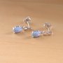 925 Blue Opal Earrings/Sterling Silver Blue Opal Earrings/Opal Jewellery/Opal Jewelry/Opal Jewelery/Opal Stud Earrings/October Birthstone-1