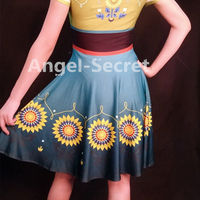 J525 Anna costume frozen fever women cosplay one piece ice skating dress casual - Thumbnail 2