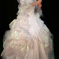 P388 NEW fairy god mother Cinderella 2015 movie white metallic gown without wings - Thumbnail 2