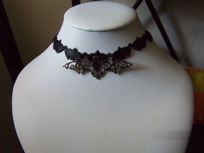 Fancy bat charm bat ribbon choker