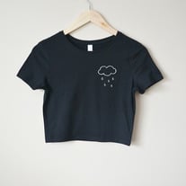 Rain Cloud Crop Top - Black