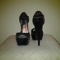 Studs-Black stud sandal heel - Thumbnail 1